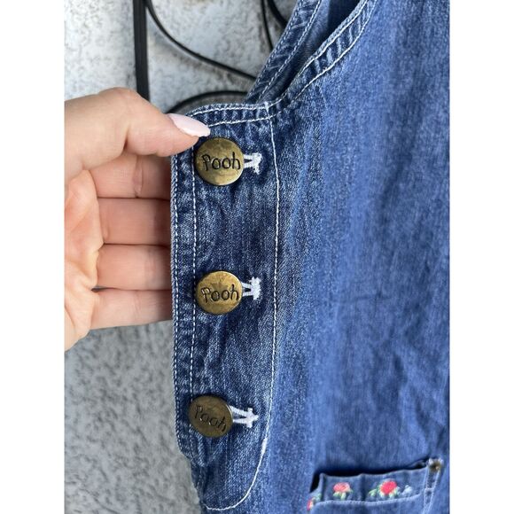 Vintage Disney Winnie The Pooh Denim Apron Dress - Large - Blue - Picture 5 of 6
